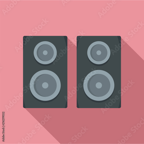 Studio speakers icon. Flat illustration of studio speakers vector icon for web design