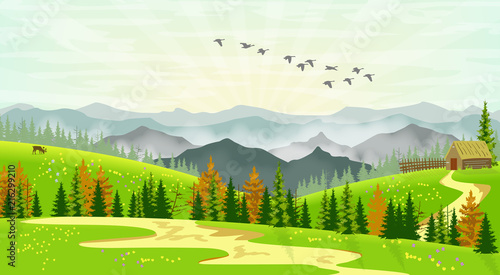 Mountain Cabin Scenery