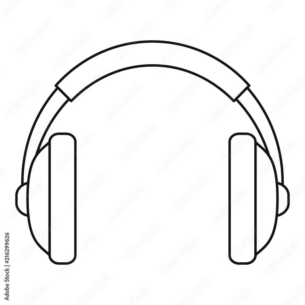 Rap headset icon. Outline rap headset vector icon for web design isolated on white background Rap headset icon. Outline rap headset vector icon for web design isolated on white background