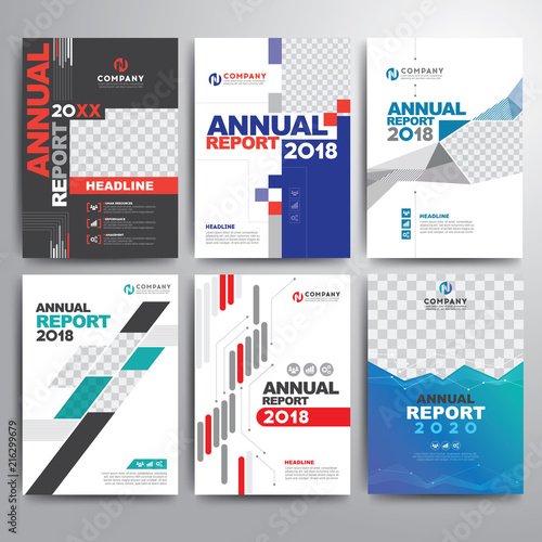 Set of annual report cover template geometric shapes