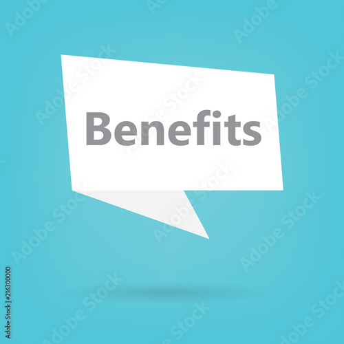benefits word on a on speech bubble- vector illustration