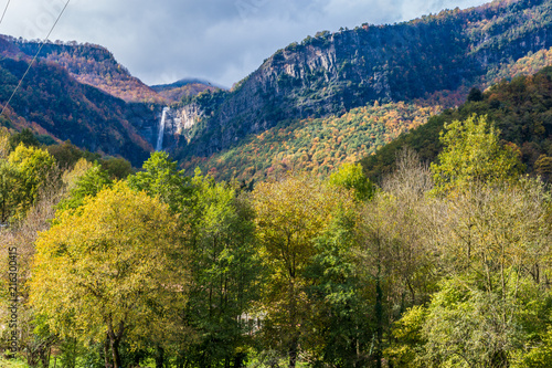 Autumn landscape  Vall d en Bas  Catalonia  Spain 