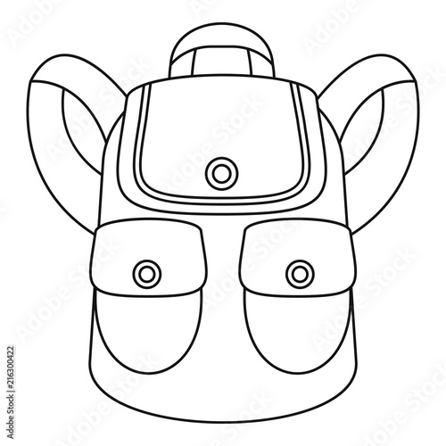 Forest backpack icon. Outline forest backpack vector icon for web design isolated on white background