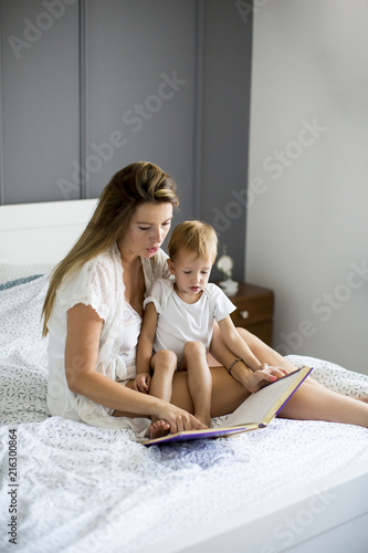 Young mother with son in th...