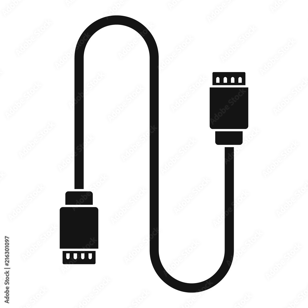 Charging vape cable icon. Simple illustration of charging vape cable vector icon for web design isolated on white background Charging vape cable icon. Simple illustration of charging vape cable vector icon for web design isolated on white background