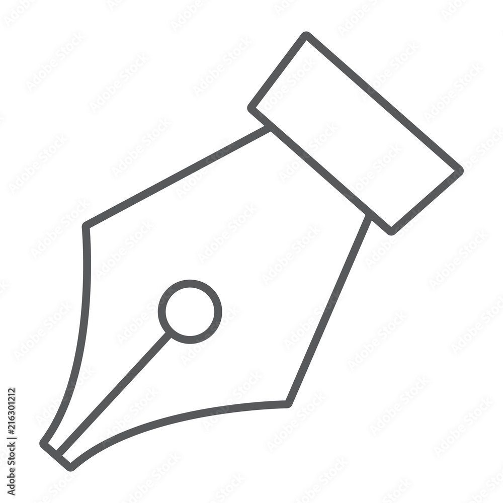 Pen tool thin line icon, tools and design, fountain pen sign, vector graphics, a linear pattern on a white background, eps 10. Pen tool thin line icon, tools and design, fountain pen sign, vector graphics, a linear pattern on a white background, eps 10.