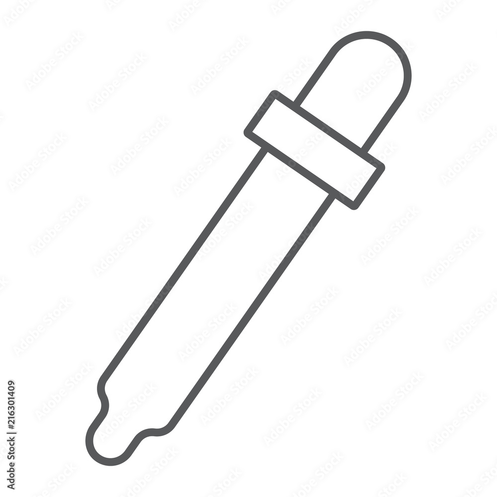 Eyedropper thin line icon, tools and design, pipette sign, vector graphics, a linear pattern on a white background, eps 10. Eyedropper thin line icon, tools and design, pipette sign, vector graphics, a linear pattern on a white background, eps 10.
