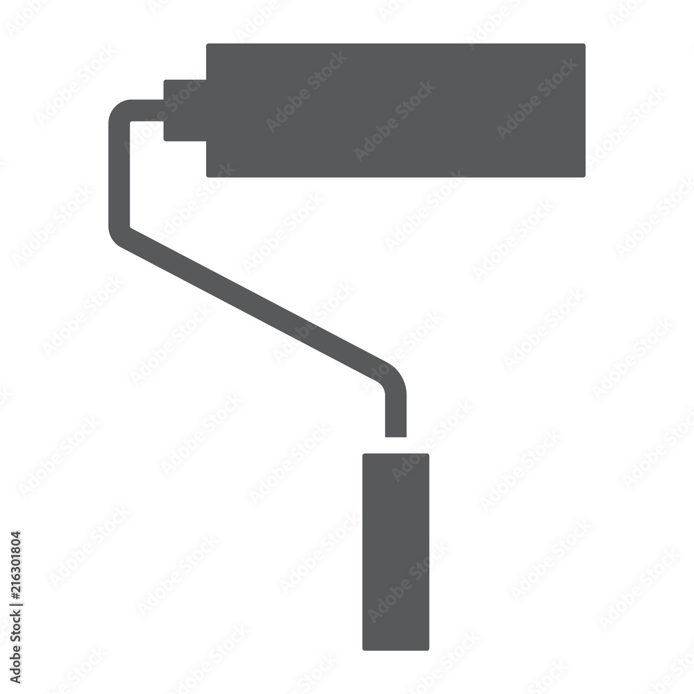 Roller glyph icon, tools and design, coloring sign, vector graphics, a solid pattern on a white background, eps 10. Roller glyph icon, tools and design, coloring sign, vector graphics, a solid pattern on a white background, eps 10.