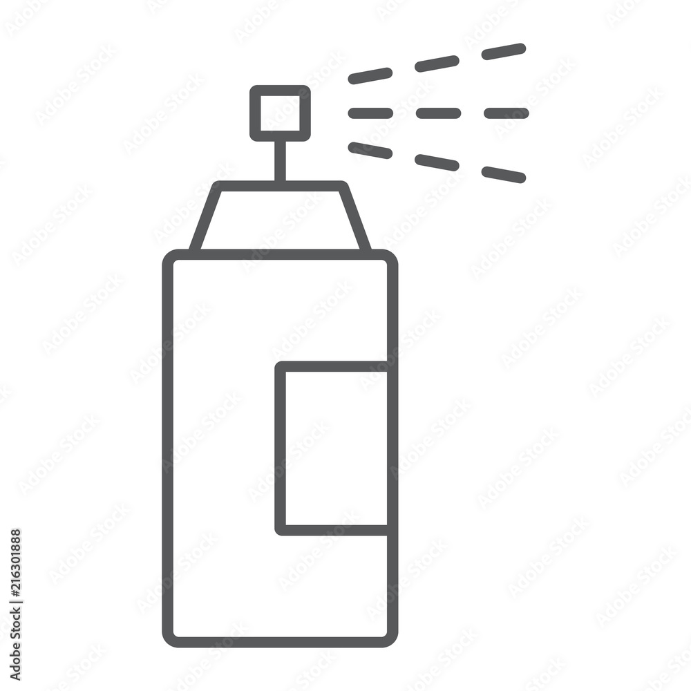 Sprayer thin line icon, tools and design, aerosol sign, vector graphics, a linear pattern on a white background, eps 10. Sprayer thin line icon, tools and design, aerosol sign, vector graphics, a linear pattern on a white background, eps 10.