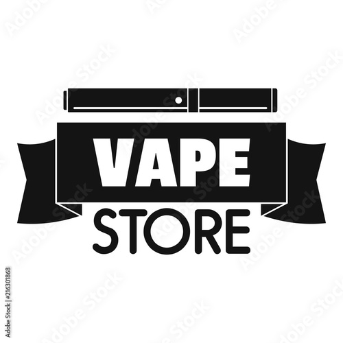 Vape store ribbon logo. Simple illustration of vape store ribbon vector logo for web design isolated on white background