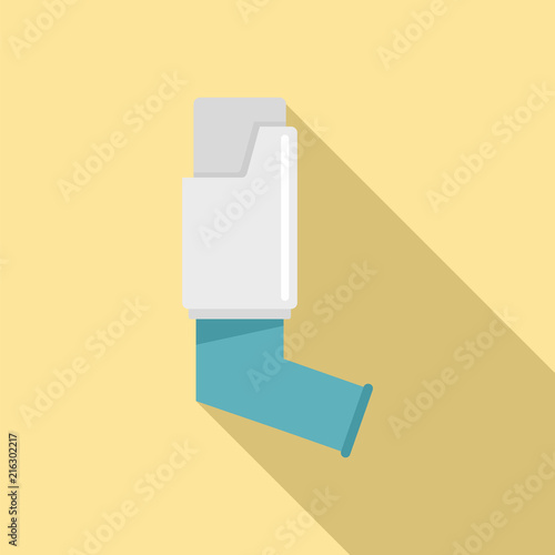 Asthma inhaler icon. Flat illustration of asthma inhaler vector icon for web design