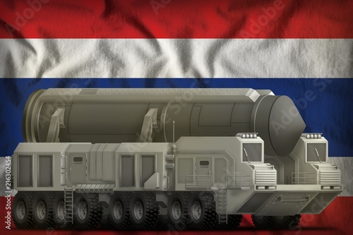 Foto intercontinental ballistic missile on the Thailand national flag background