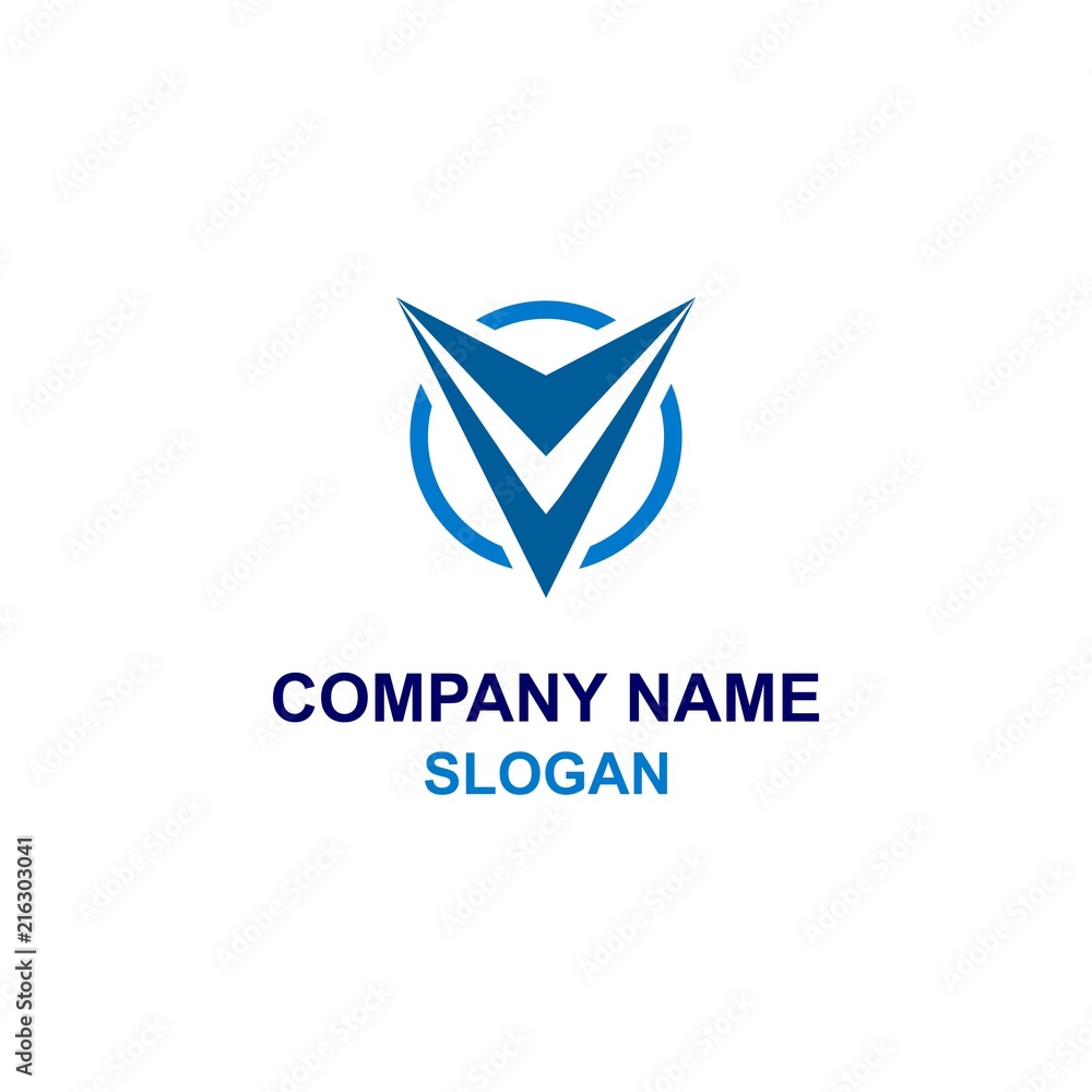 Circle V letter initial logo. Circle V letter initial logo.