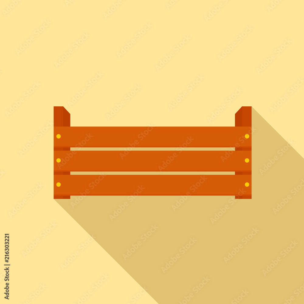 Wood garden box icon. Flat illustration of wood garden box vector icon for web design Wood garden box icon. Flat illustration of wood garden box vector icon for web design