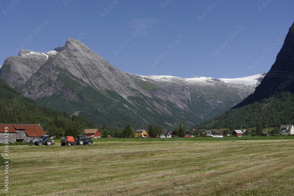 Fototapeta premium Gletscherregion um Fjaerland, Sogn og Fjordane, Norwegen, Skandinativen