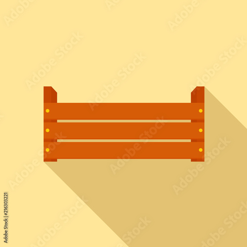 Wood garden box icon. Flat illustration of wood garden box vector icon for web design