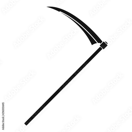 Farm scythe icon. Simple illustration of farm scythe vector icon for web design isolated on white background photo