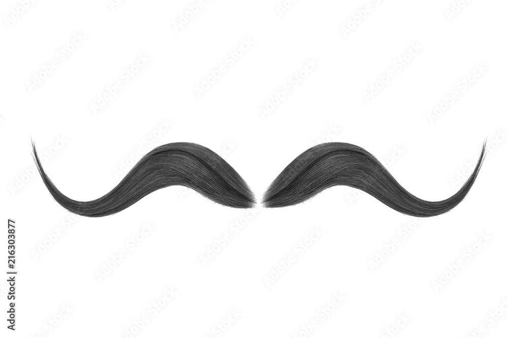 Black mustache isolated on white background