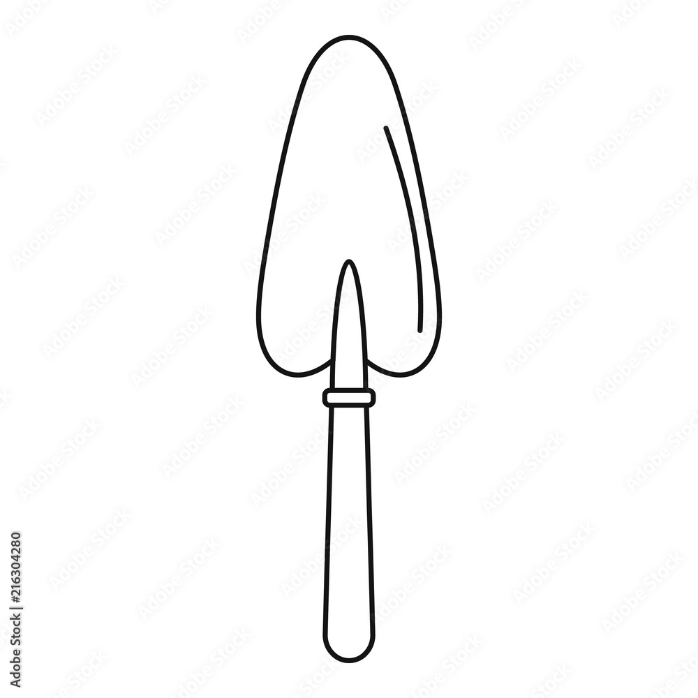 Hand shovel icon. Outline hand shovel vector icon for web design isolated on white background Hand shovel icon. Outline hand shovel vector icon for web design isolated on white background