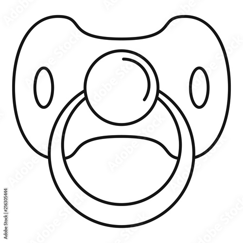 Baby nipple icon. Outline baby nipple vector icon for web design isolated on white background