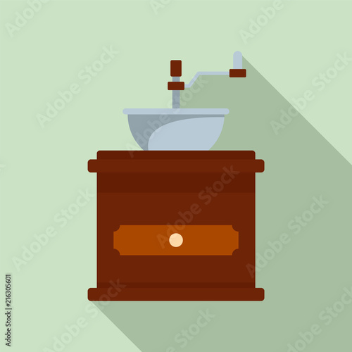 Coffee mill icon. Flat illustration of coffee mill vector icon for web design