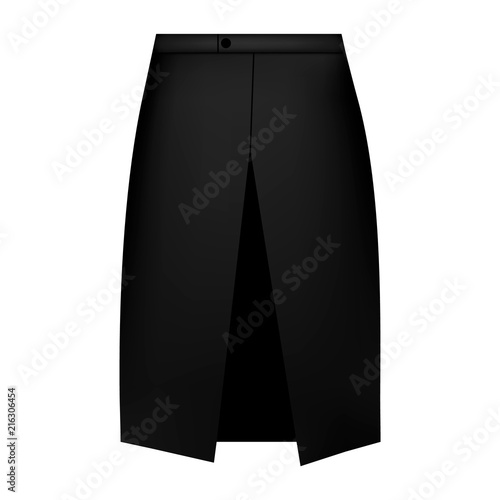 Black work apron mockup. Realistic illustration of black work apron vector mockup for web design isolated on white background