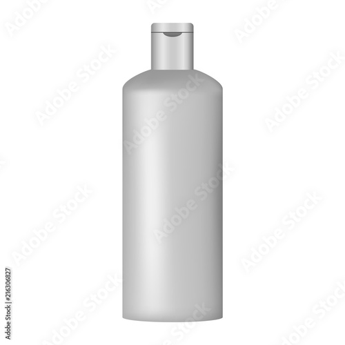 Shampoo bottle mockup. Realistic illustration of shampoo bottle vector mockup for web design isolated on white background