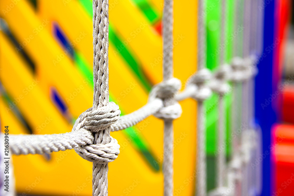 Climbing rope in the garden