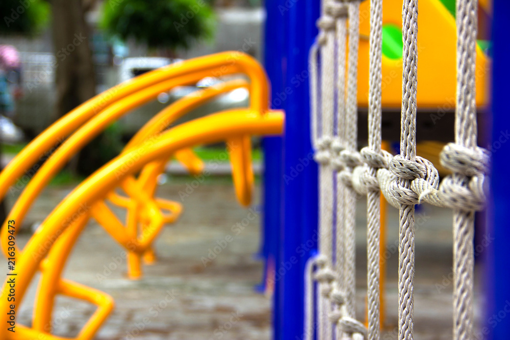 Climbing rope in the garden