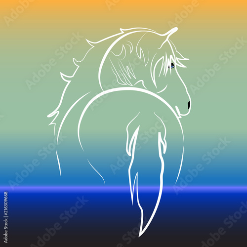 Horse on water logo