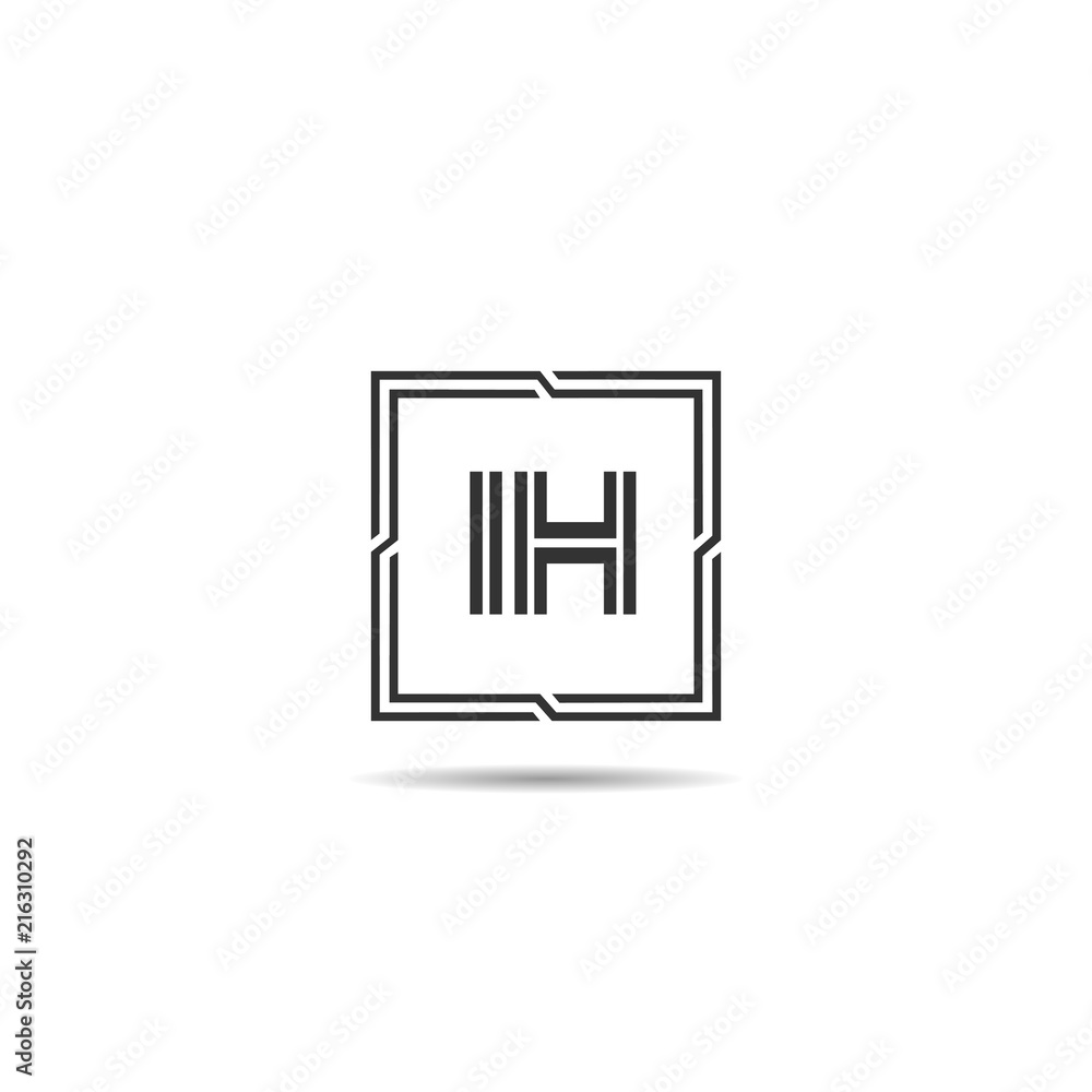 Initial Letter IH Logo Template Design