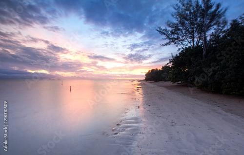 Beautiful and romantic sunset colour at the beach. suitable for background. 