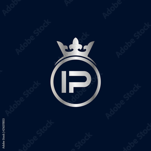 Initial Letter IP Logo Template Design