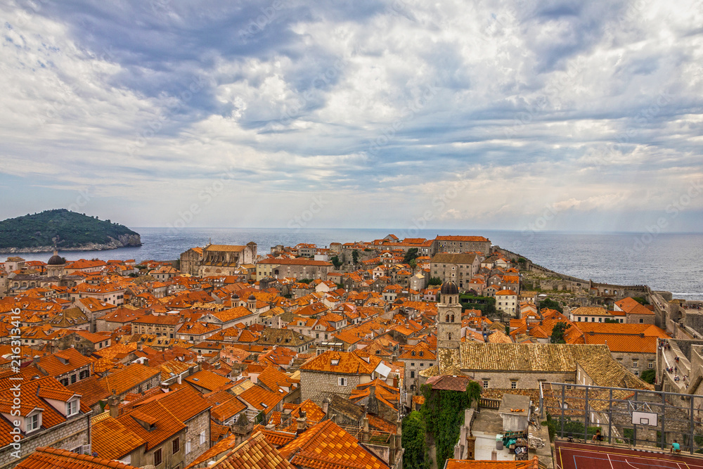 Dubrovnik sea view, Croatia. Ancient houses town panorama