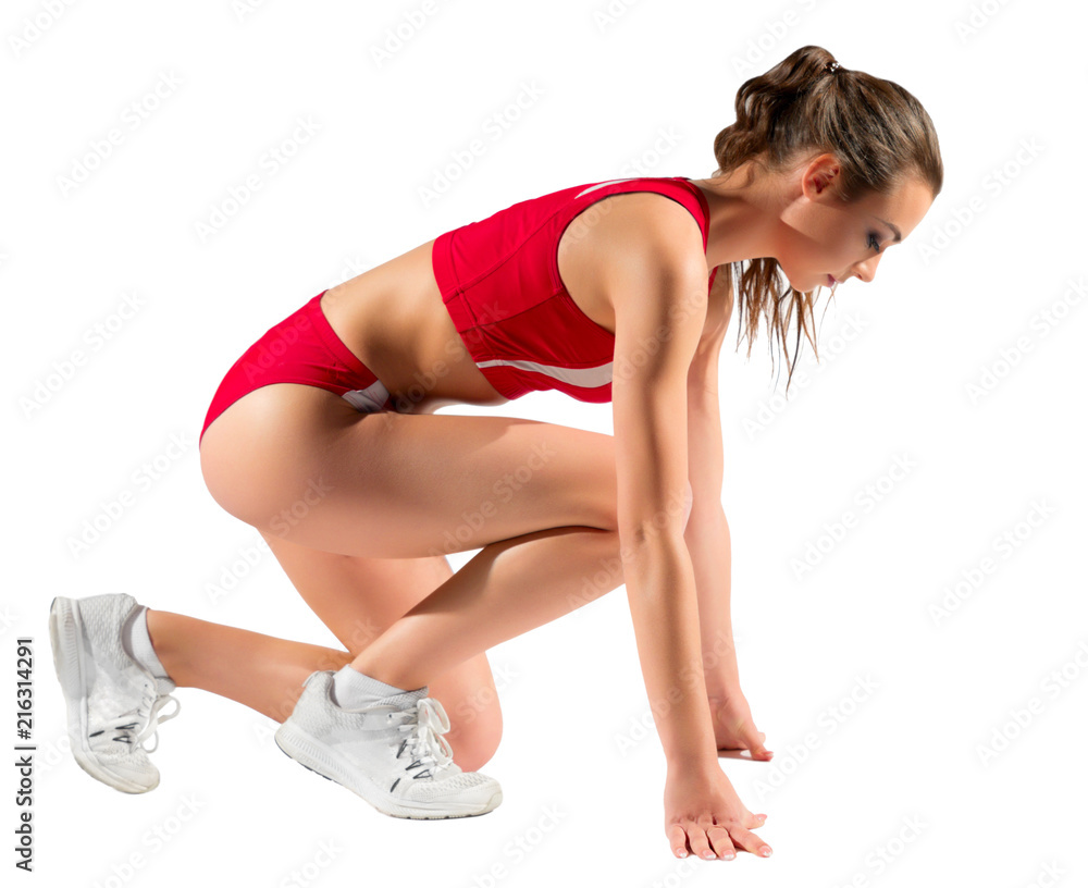 Young sporty woman isolated Young sporty woman isolated