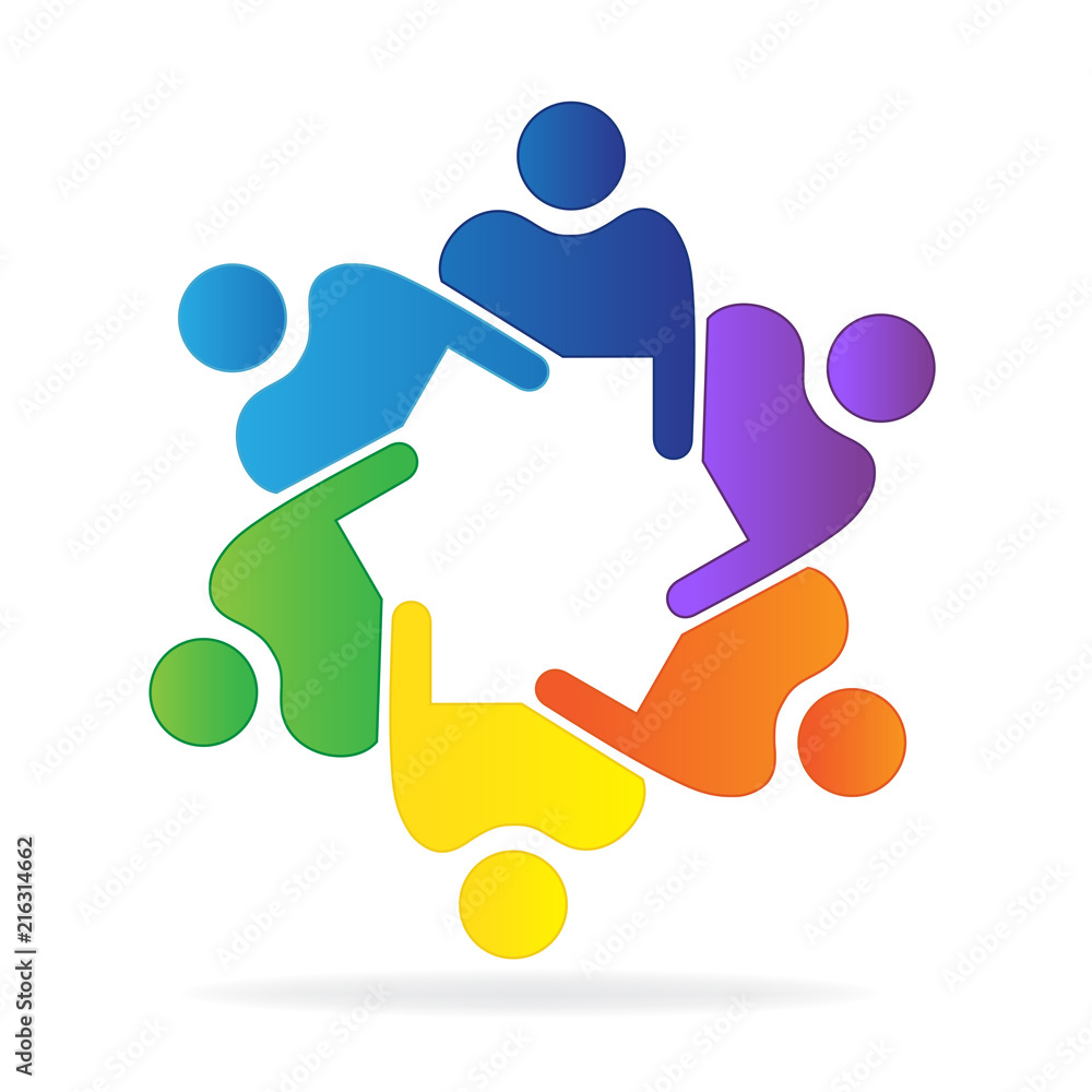 Logo teamwork friendship business people vector Logo teamwork friendship business people vector