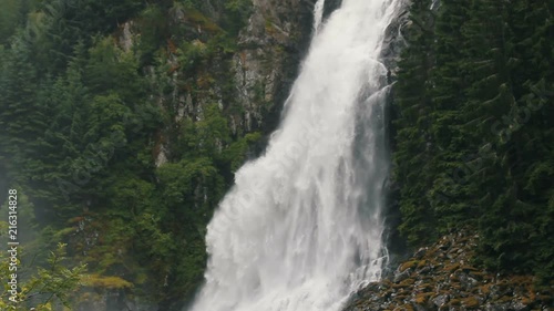 Norway landscape with big waterfall photo