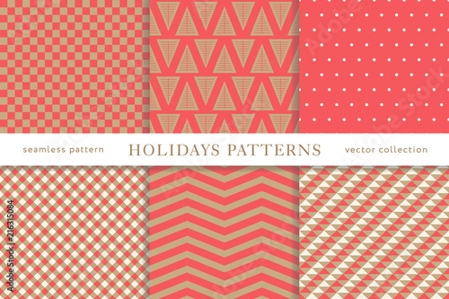 Winter holidays seamless patterns