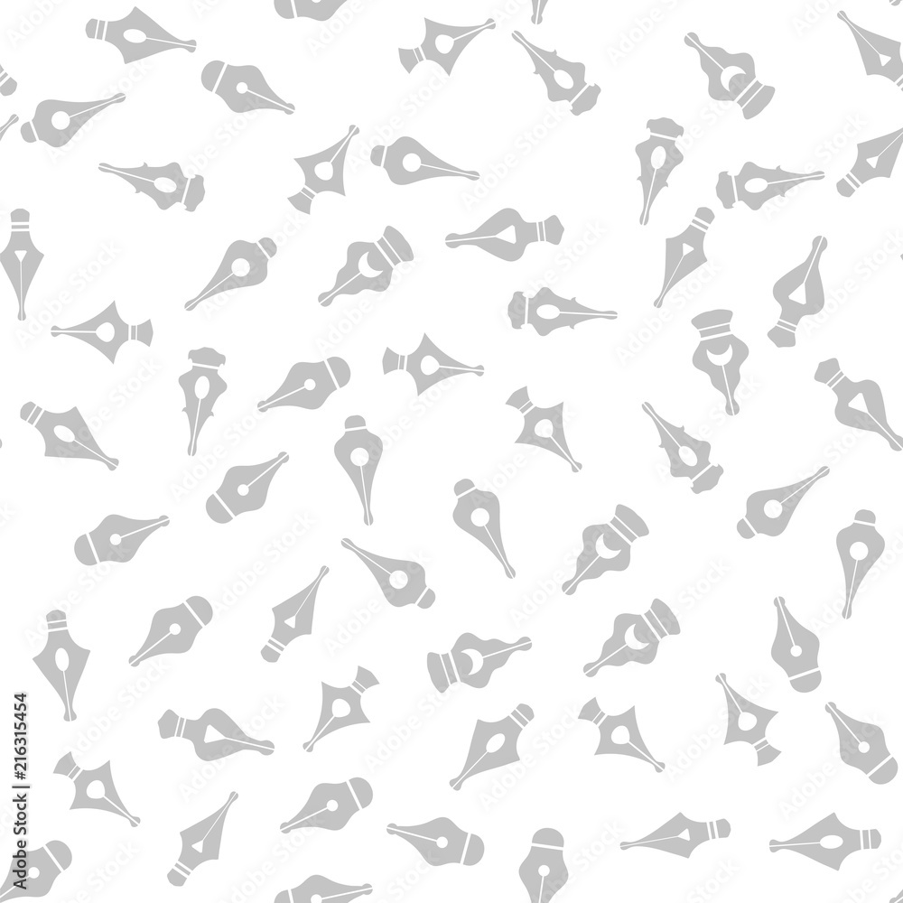 Pen Nib Silhouette Seamless Pattern