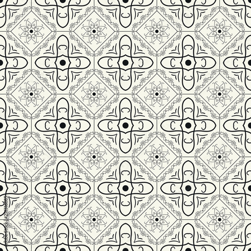 Seamless pattern with ethnic florals