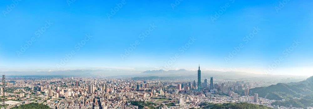 Obraz premium Skyline miasta Taipei w centrum Tajpej, Tajwan.