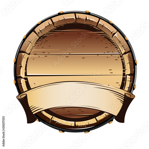 Old wooden barrel for alcohol