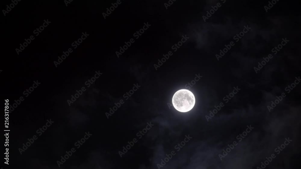 Cloud moving past the moon while the full moon drift slowly across the night sky. Cloud moving past the moon while the full moon drift slowly across the night sky.