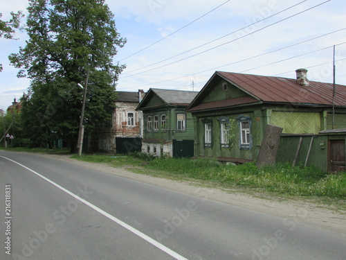 Fototapeta Naklejka Na Ścianę i Meble -  Russia, Vladimir region, Mstera, street, wooden houses