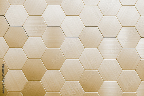 Abstract silver metal background. Geometric hexagons.