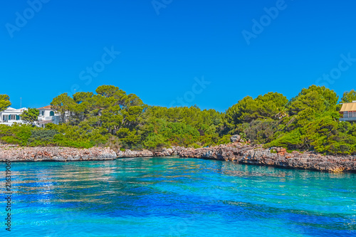 Menorca Island Coast Cliffs with Clean Blue Water