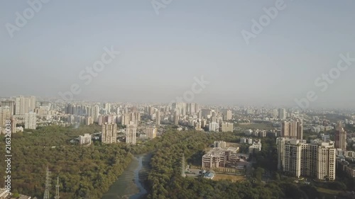 Drone shot of mumbai india photo