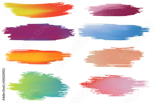 Colorful Paint Stroke Brushes Set
