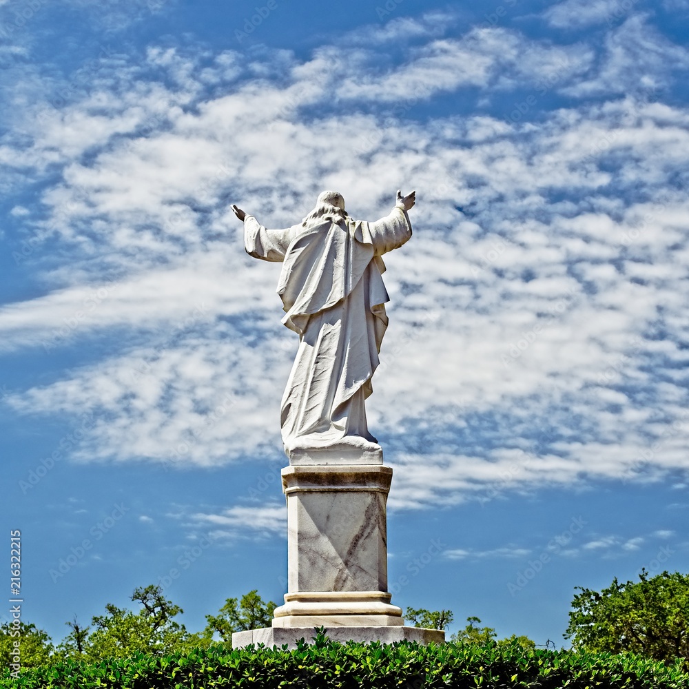 Statue of Jesus with Hands Raised
