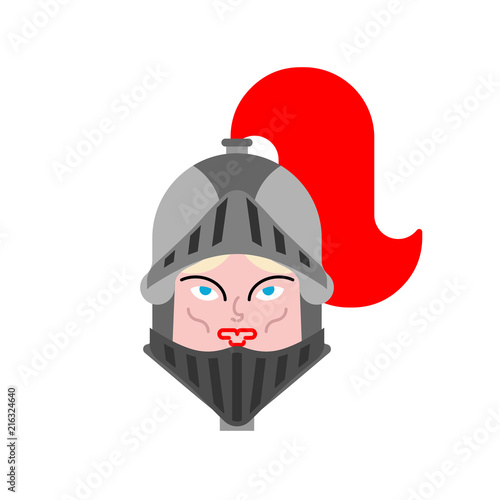 Joan of Arc face Portrait. Woman knight history. National heroine of France Vector illustration
